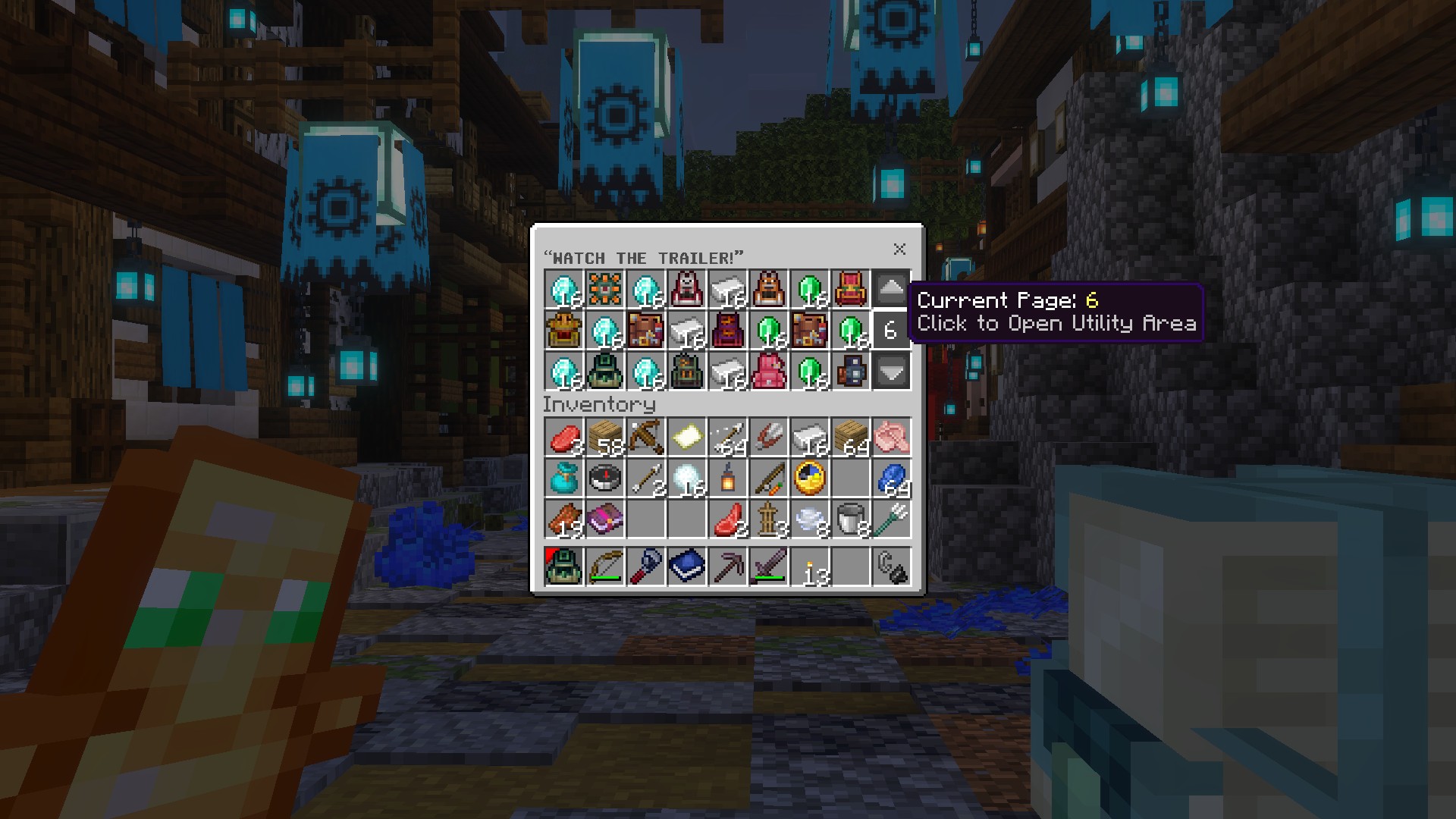 Paged backpack interface