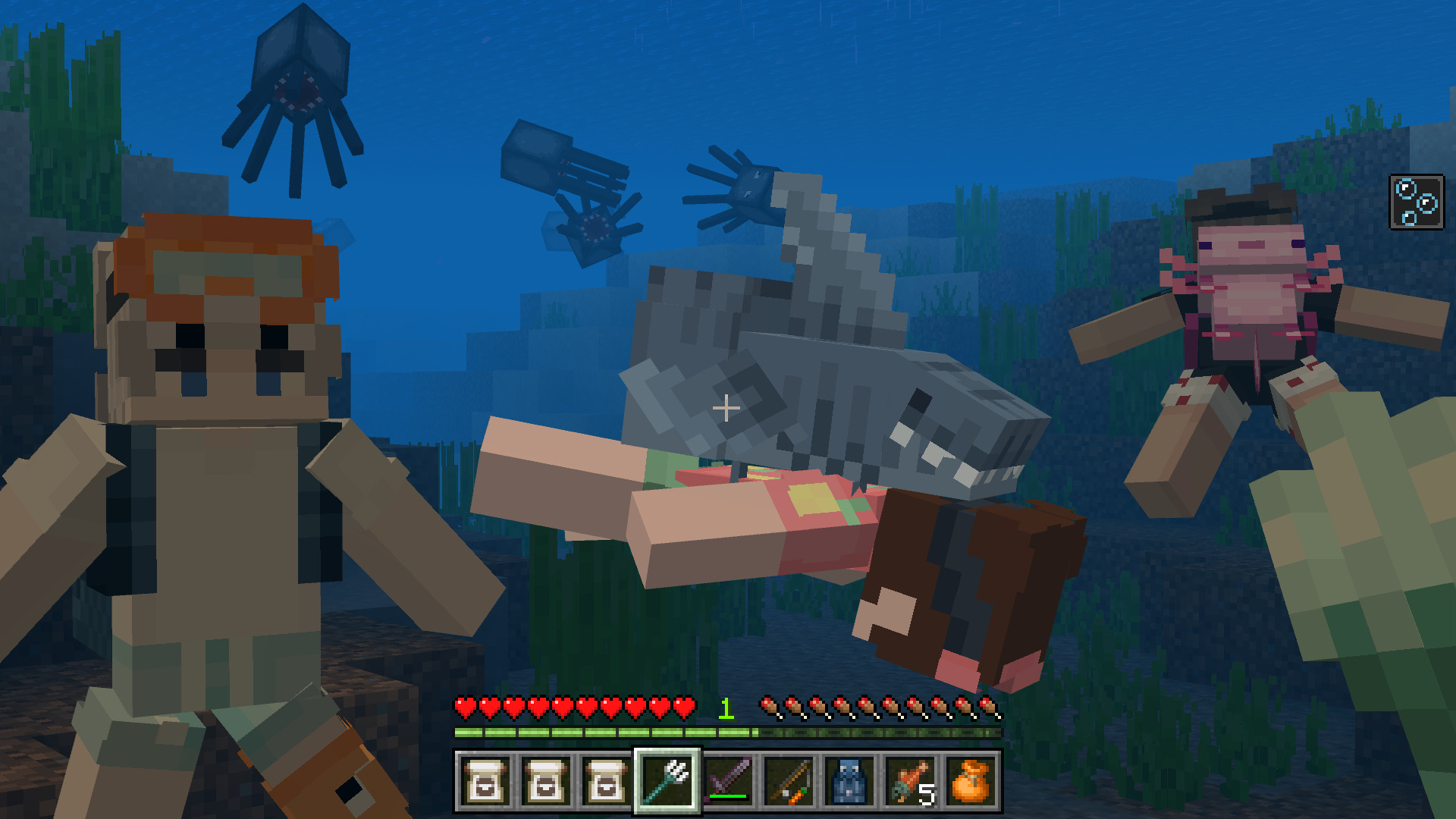 Exploring underwater with a backpack